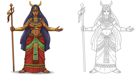 Mystic Divinity: A majestic depiction of a divine figure, radiating power and grace, stands poised with outstretched arms, embodying ancient wisdom and spiritual significance.