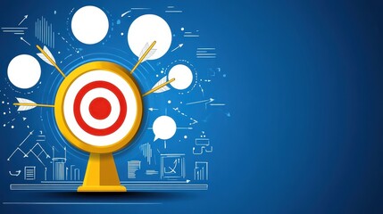 Fototapeta premium Precision targeting with arrows hitting the bullseye innovative solution accuracy business growth strategy in vibrant conceptual design