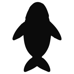 Vector Silhouette Collection of Marine Life: Various Fish, Dolphins, Sea Plants, and Bubbles, Black and White Illustration Set: Diverse Shapes of Fish, Dolphins, Algae, Air Bubbles in Vector Format