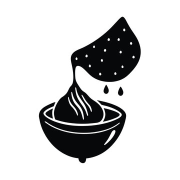 black bowl pouring food clip art preview