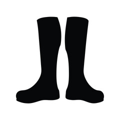 boots vector silhouette icon, black and white illustration of footwear.