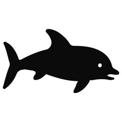 Vector Silhouette Collection of Marine Life: Various Fish, Dolphins, Sea Plants, and Bubbles, Black and White Illustration Set: Diverse Shapes of Fish, Dolphins, Algae, Air Bubbles in Vector Format