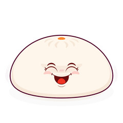 steamed buns playful face cartoon cute