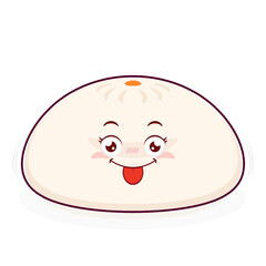 steamed buns playful face cartoon cute