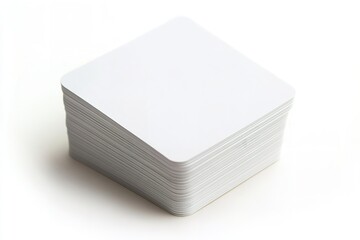 Stack of Blank White Cards Square Paper Cards Clean Design Mockup Business Cards Note Cards Invitation Cards Printing