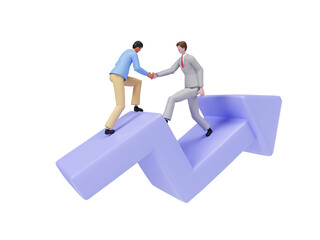 Business partnerships and collaboration represented through a handshake. 3D render illustration