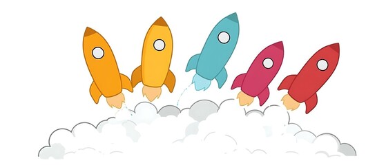 Rockets Launching From Clouds