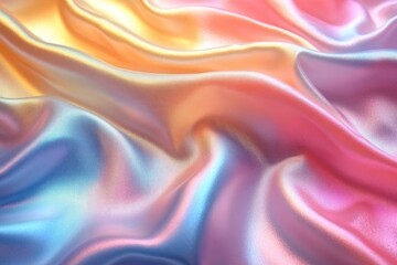 Obraz premium Colorful, iridescent fabric folds in soft light.