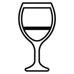 Outline showcases a simplistic glass filled with liquid, presenting a clean, modern appearance