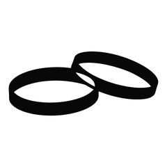 bracelets vector silhouette icon, black and white illustration of footwear.