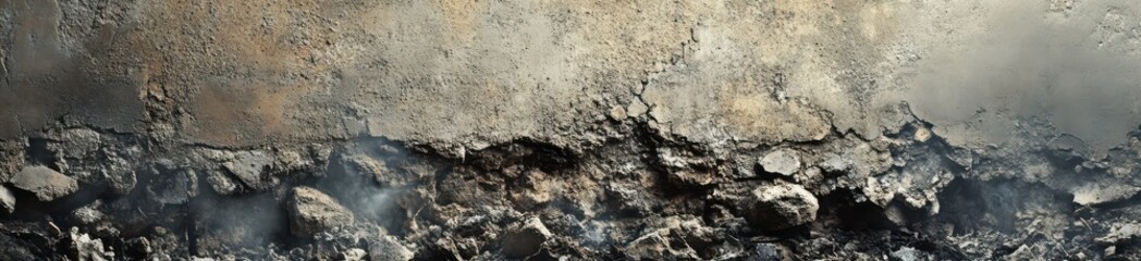 Textured Gray Black Beige Ash Remnants Close Up View