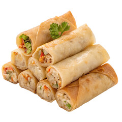 Spring rolls isolation on transparent background