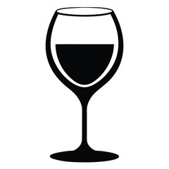 Minimalist wine glass silhouette showing dark liquid, conveying elegance and refinement in its simplicity
