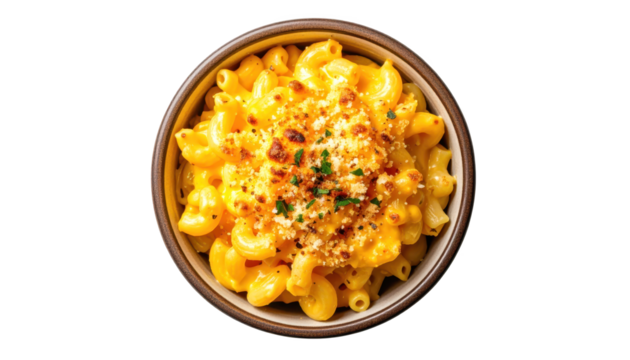Deliciously creamy macaroni and cheese with grated parmesan, a classic comfort food