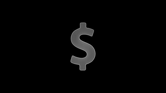 Doller icon neon glowing red color animation and red circle on black background.