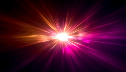 Obraz premium a close up view of colorful light flares or bokeh effect, which appears to be a burst of purple and blue light emanating from a central point towards the top left corner.
