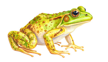 Obraz premium Vibrant green frog on a black background, closeup studio portrait