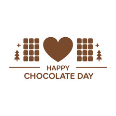 A minimalist graphic design for Chocolate Day with a white and gray checkered background
