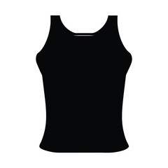 camisole vector silhouette icon, black and white illustration of clothing.