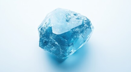 Crystalline, icy blue gemstone