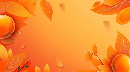 Food Festival Orange Background: Soaked in Fiery Warmth, Spreading a Carnival Scroll of the Blending of Orange Waves and Gastronomic Delights