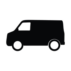cargo van , black and white illustration of vehicles.