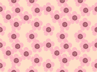 Seamless vector design with floral and grape elements creates a natural, decorative pattern for textile and wallpaper