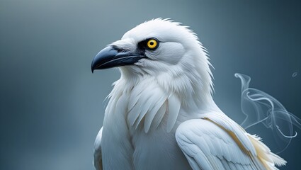 Fototapeta premium White Raven on light background