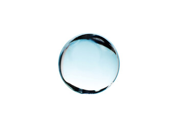 Collagen drop isolated on transparent background. Abstract blue liquid droplet for design. Hyaluronic acid gel swatch, anti aging , moisturising skin care micellar water swatch.