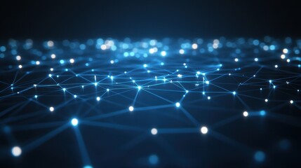 Obraz premium Abstract network connectivity illuminated dots blue futuristic technological system representing digital innovation artificial intelligence