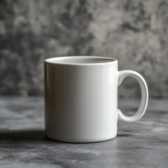 Fototapeta premium White Ceramic Mug on Dark Gray Textured Background