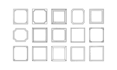 Modern vector set of minimalistic rectangular and square frames with elegant, easily scalable and editable.
