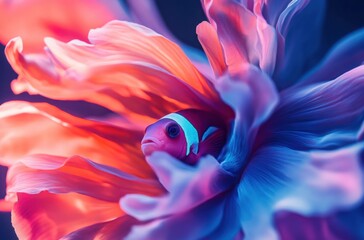 A close-up professional shot of a clownfish inside a sea anemone