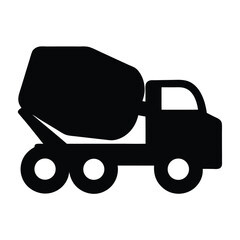 cement mixer truck , black and white illustration of vehicles.