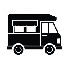 Simple Food Truck Vector Icon for Street Vendors
