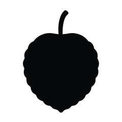 cherimoya vector silhouette icon, black and white illustration of fruits.