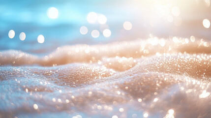 abstract shining glitter sand bokeh defocused ocean background sunlight