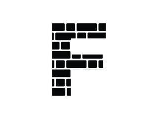 letter F brick wall symbol icon design vector isolated transparent background