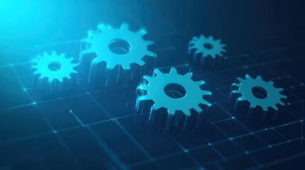 Abstract mechanical cogs backdrop innovative engineering resolution futuristic technology conceptual graphic design digital age illustration