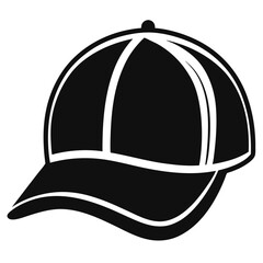 Black and white baseball cap with curved brim provides sun protection