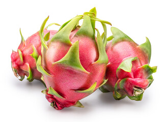 Dragon fruits isolated on white background. File contains clipping paths.