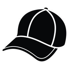 A striking black cap icon stands out prominently, displaying casual style and clean design