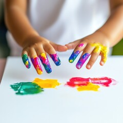 Hands with Colorful Paint