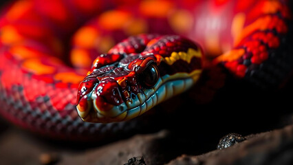 Fototapeta premium red snake head