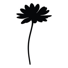 Black and white illustration of coreopsis , flower silhouette vector designs.
