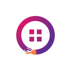 Obraz premium Paint brush logo icon