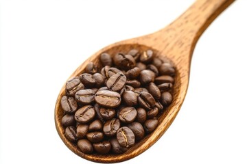 Obraz premium coffee beans in a wooden spoon