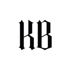 KB monogram logo design letter text name symbol monochrome logotype alphabet character simple logo