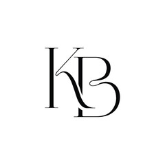 KB monogram logo design letter text name symbol monochrome logotype alphabet character simple logo