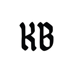 KB monogram logo design letter text name symbol monochrome logotype alphabet character simple logo